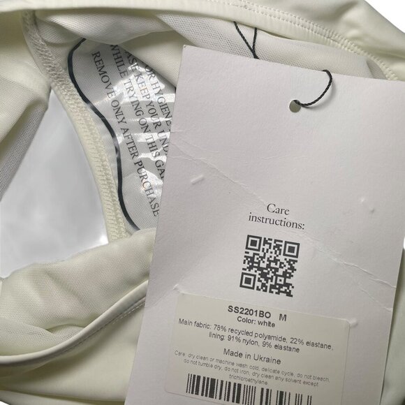 Sleeper White High Waisted Bikini Bottom Medium NWT Lined Swimwear - Picture 6 of 6
